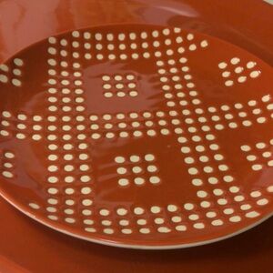 THRESHOLD NWT 4pc flare geometric appetizer plates -orange